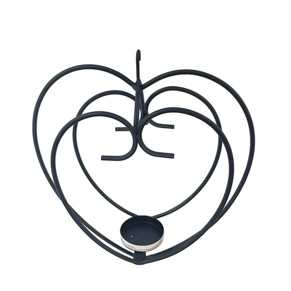 Black Rustic Wrought Iron Heart Shaped Candle‎ Holder For Tealight Candle - Picture 5 of 5